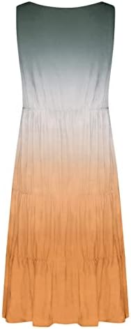 Rochii Icodod Vestidos pentru femei 2022 Vara Tie Dye Lungime de genunchi Rochie de plajă Casual, casual, rochie de rochie cu rezervor fără mâneci