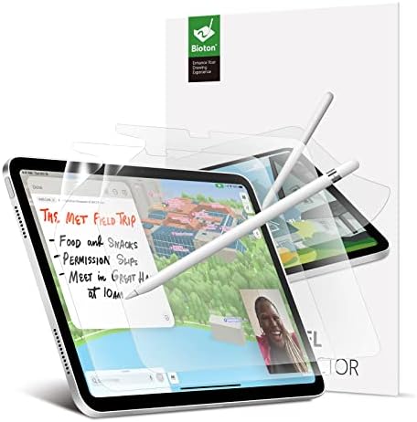 Bioton [pachet 2] protector de ecran Paperfeel compatibil cu iPad a 10-a generație de 10,9 inci, [atingeți ca hârtia] [Anti-orbire] [instalare ușoară] [Compatibil cu Apple Pencil]