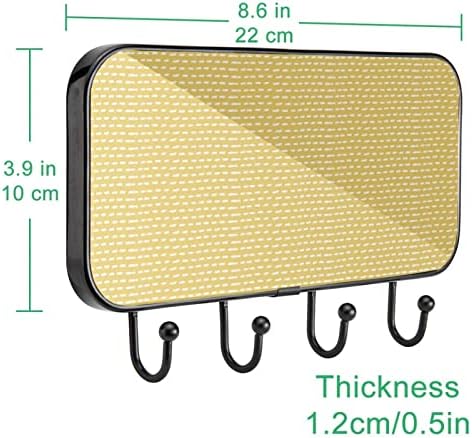 Textură galbenă de gâscă model imprimat suport pentru suport pentru perete, suport pentru haina de intrare cu 4 cârlig pentru haina de pălărie de pălărie rochii pentru baie de intrare baie