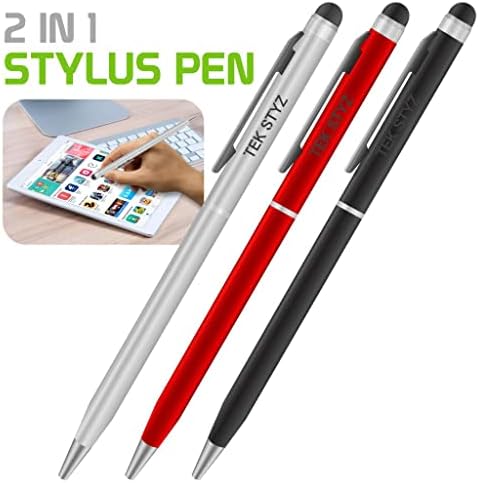 Pro Stylus Pen pentru LG G Stylo cu cerneală, precizie ridicată, formă suplimentară sensibilă, compactă pentru ecrane tactile [3 pachet-negru-roșu-argument]