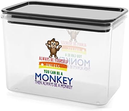 Curcubeu fii întotdeauna tu însuți pirat maimuță cutie de depozitare plastic organizator de alimente recipient canistre cu capac pentru Bucătărie