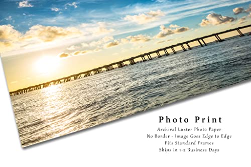 Fotografie de coastă Imagine tipărită a podului Destin la apusul soarelui în seara de vară în Destin Florida Golf Coast Art