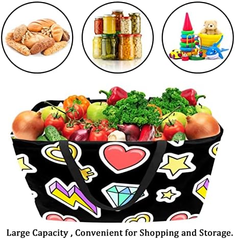 Coșuri de cumpărături reutilizabile Inimi Portabil Portabil Picnic Picnic Genti alimentare pentru coșuri de spălătorie pentru cumpărături pentru cumpărături
