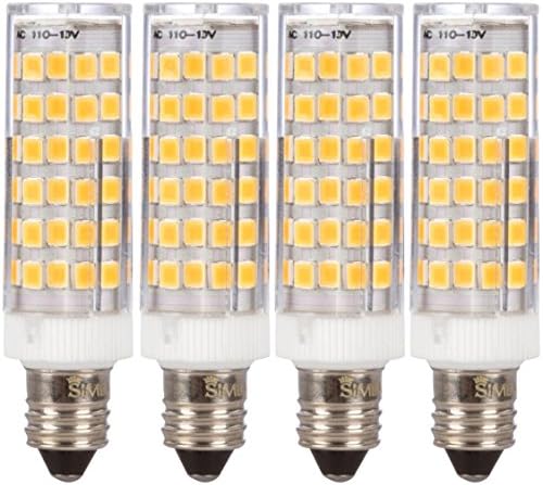 Simba Lighting LED E11 T4 Mini-candelabru JD bec 5w 40W până la 50W înlocuire cu Halogen 76smd2835 porumb JDE11 120V pentru candelabre, Aplice, iluminat dulap, alb moale 3000K, reglabil