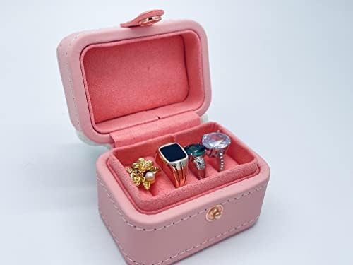 cutie de bijuterii de călătorie mică neopai pentru 4 inele, inel de călătorie pentru bijuterii Oraganizer pentru femei și bărbați, cutie de depozitare a inelului cu mai multe sloturi
