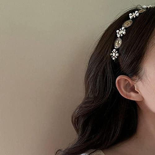 Bybycd bandă largă fată dulce stil coreean Pălării Crystal Gilrl bandă de spălare a feței trupa de păr baroc monedă Femeie Accesorii de păr
