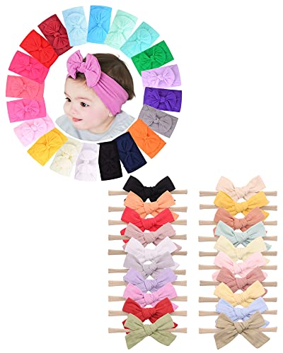 jollybows 40buc Baby Nailon Headbands Hairbands păr Bow elastice Accesorii de par pentru Copii Fete nou-născuți sugari copii mici copii