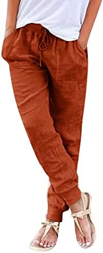 Pantaloni de lenjerie daoucixia pentru femei, pantaloni conice pentru femei Pantaloni cu talie elastică Pantaloni casual cu