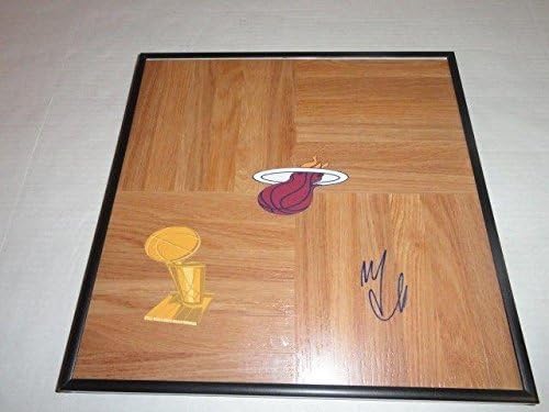 Mario Chalmers a semnat încadrat 12x12 podea Miami Heat Finala - Panouri de podea autografate NBA