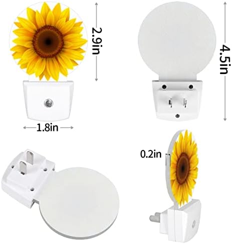 DXTKWL Flori de floarea-soarelui galben de flori rotunde de noapte 2 pachet, vara floarea-soarelui plug-in LED-uri LED-uri