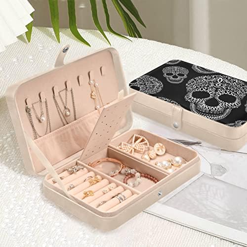 Model de craniu innewgogo cutia de bijuterii mici Pu bijuterii din piele Organizator de bijuterii călătorii pentru organizație pentru inventare pentru femei cadou pentru femei cadou