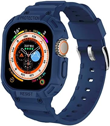 XDewz Band + Case pentru Apple Watch Strap 8 Ultra 49mm Iwatch Series 8 Ultra 49mm Sports Wrist Transparante Silicon Brățări