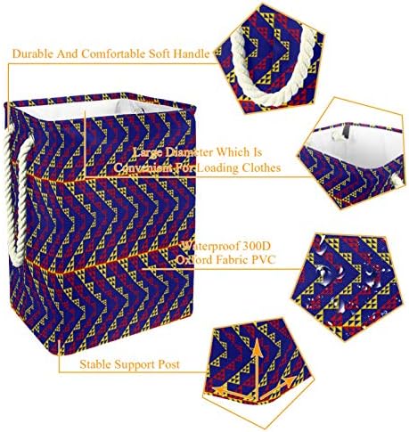 NDKMEHFOJ figuri geometrice abstracte coșuri de rufe coșuri impermeabile sortator de haine murdare mâner moale pliabil colorat
