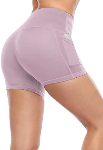 Pantaloni scurți sport CADMUS cu talie înaltă pentru femei Yoga Fitness pantaloni scurți de alergare cu buzunare adânci