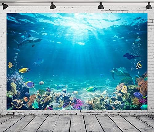 CORFOTO 5x3ft fundal subacvatic fundul mării tropicale lumina soarelui fundal strălucitor Pești subacvatici fotografie peisaj