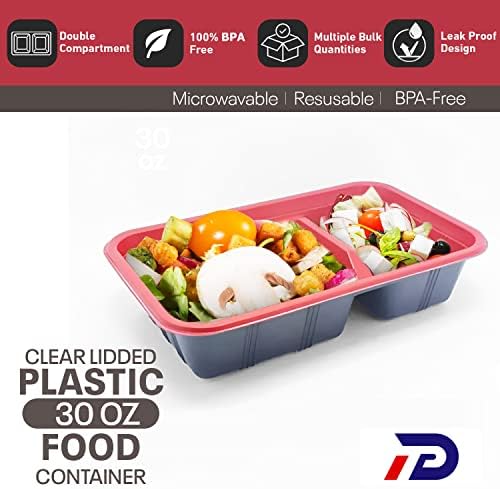 Prime DNA 50 Pack cutii Bento de unică folosință pentru a merge containere. Faceți resturi grozave, pregătirea mesei, delicatese, scoaterea, prânzul și controlul porțiilor Recipiente alimentare din plastic. Plastic PP fără BPA.