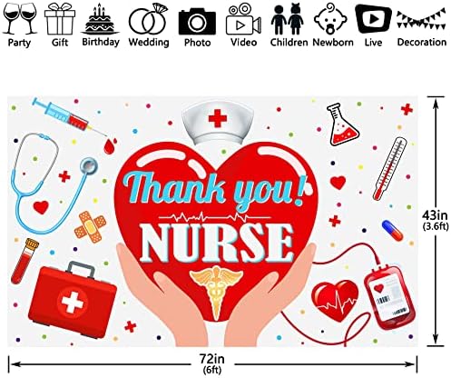 Swepuck 72x43inch Tesatura mulțumesc fundal Asistenta apreciere săptămână fundal National asistente medicale Ziua Medical Banner