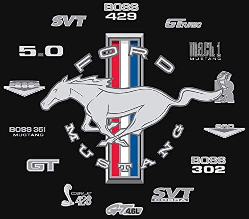 JH Design Tricou pentru bărbați Ford Mustang, cele 4 stiluri grozave pentru echipaj cu mânecă scurtă