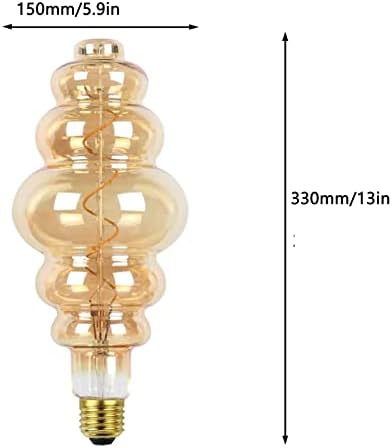 Lxcom iluminat stup bec 5w Dimmable stup în formă de LED supradimensionate Edison bec 2200K Cald Alb spirala flexibil filament decorativ mare Vintage bec E26 bază chihlimbar sticlă pentru bar acasă