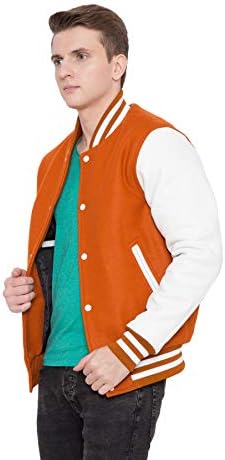 CALIBER APPARELS Original American stil simplu Varsity Letterman jachete lână & amp; piele pură XS la 6XL