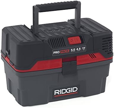 RIDGID 50318 4500rv ProPack Wet Dry Vac, aspirator portabil umed uscat de 4,5 galoane cu Design cutie de instrumente, Motor