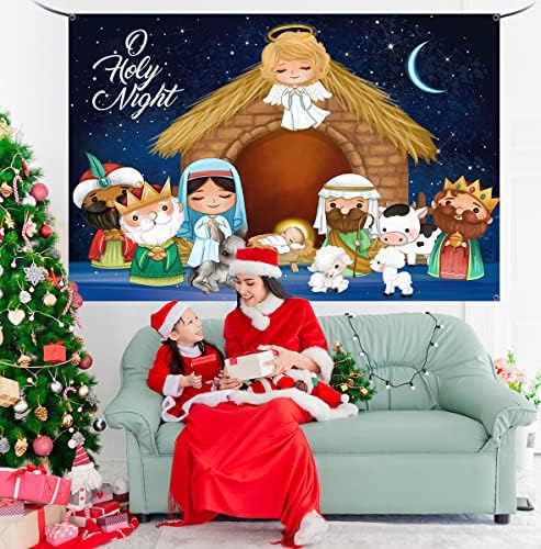 Scena iesle fundal religios de Crăciun, Sfânta naștere Crăciun Consumabile de fundal mari pentru Iisus noaptea sfântă Decor