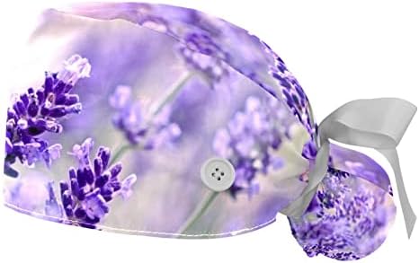2 bucăți de lavandă Floare de lavandă Cap Cap de lucru purpuriu cu butoane și Panglică de cravată pentru femei pentru femei