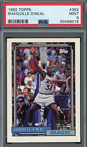 Shaquille O'Neal 1992 Topps Basketball Rookie Card 362 Gradat PSA 9