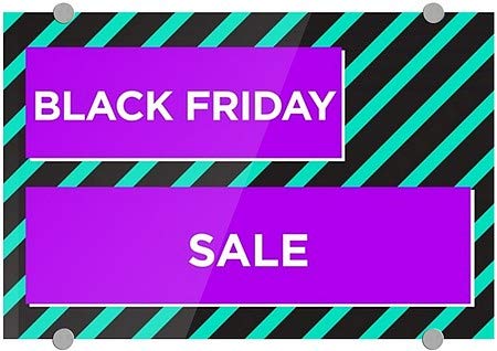 Cgsignlab | „Vânzare Black Friday -Modern Block” Semn acrilic premium | 18 x12