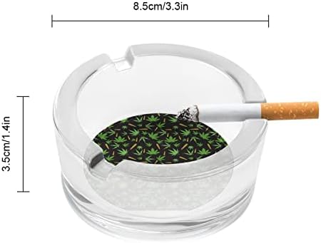 Ashtraie de sticlă de buruieni de marijuana pentru țigări rotundă cu cenușă de cenușă carcasă de cenușă portabilă pentru interior în aer liber