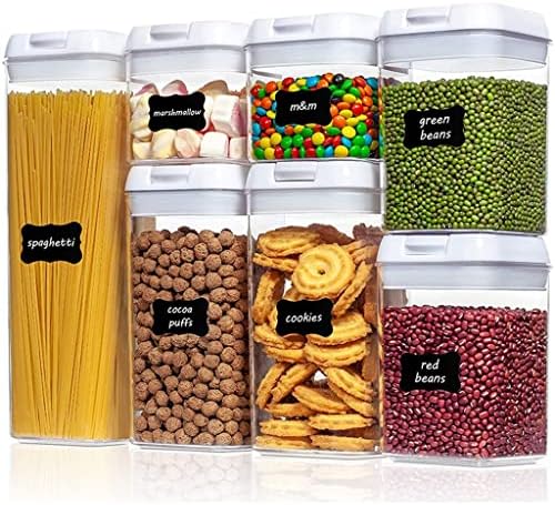 TREXD 7buc alimente depozitare Container Jar Set cu capac bucatarie Vrac sigilate cutii Multigrain rezervor Container pentru
