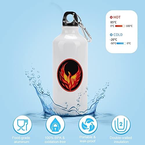 Fire Phoenix din aluminiu sticla de apă portabilă cu sticlă portabilă cu capac cu capac pentru bărbați femei