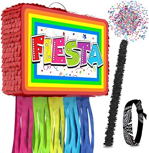 Fiesta Party Pinata, 4 piese Set mare pentru Mexican, Fiesta & Cinco de Mayo decoratiuni. Colorat ,distracție & stil unic,