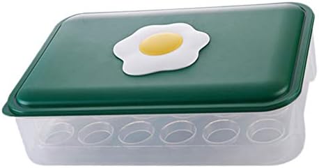 Cabilock tava pentru ouă tavă transparentă 24 grile cutie de depozitare a ouălor frigider cutie de ouă mai crocantă cu capace Container portabil pentru transportul ouălor pentru Camping Picnic tavă esențială pentru ouă verde tavă transparentă