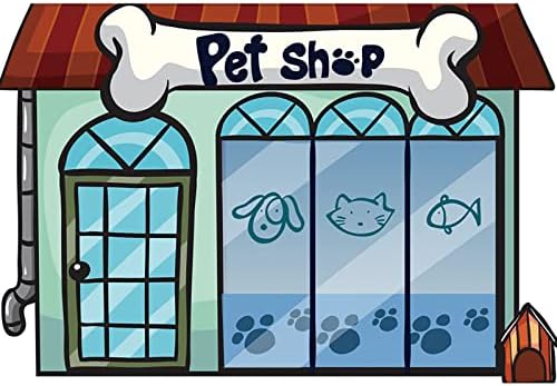 8x6ft desene animate Pet Shop fundal Pet Shop Storefront fundaluri pentru fată băiat 1 ziua de Naștere Petrecere fotografie fundal școală joacă Fundal Animale de companie Photo Booth recuzită