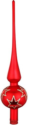Inge Glas Rising Star Roșu Red Mat Geam Glamă Finială Topper 11,9 inch