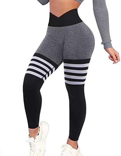 Decaevo Scrunch Butt Leggings pentru femei Ridicarea fundului cu buzunare SeaMless High High Talum Antrenament Control Gimnastică Pantaloni de yoga