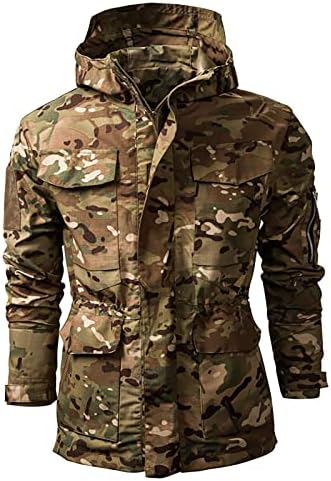 Jacheta pentru bărbați, cool cu ​​mânecă lungă cu mânecă lungă bărbați iarna plus dimensiunea buzunarului camo jachete la mijloc stand18