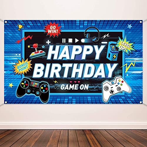 Joc video fundal Petrecere Banner Jocuri temă petrecere de ziua de naștere fotografie fundal jocuri de petrecere recuzită pentru fanii jocului Copii Băieți decorațiuni pentru petrecerea de ziua de naștere