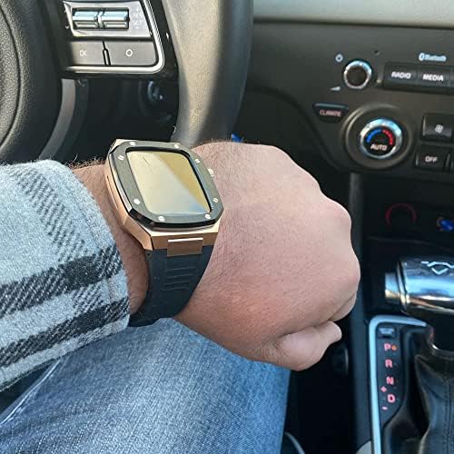 CNHKAU Ultima bandă de ceasuri din oțel inoxidabil pentru Apple Watch Band 7 41mm 45mm Noble Metal pentru Iwatch Series 6 SE