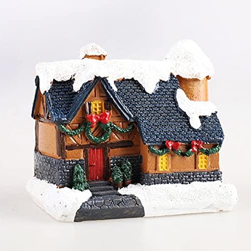 Ornament mic Casă de Crăciun Up Village Luminous Decorative Restin Ornament pentru casă pentru casă Casă de zăpadă Cabană de