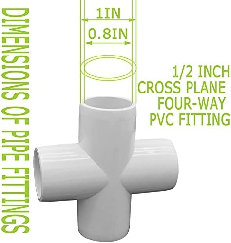 20buc 4 Way Cross PVC fitinguri, 1 / 2inch grele PVC țeavă montarea PVC mobilier grad montarea conector pentru aprovizionarea