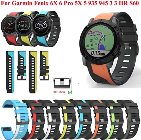 Haodee 22 26mm Curele de ceasuri Quickfit colorate pentru Garmin Fenix ​​7 7x Silicon Easyfit Watchband