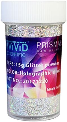 Vvivid prisma65 argintiu holografic glitter metalic pulbere de 15g borcan