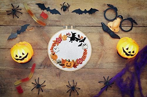 Kituri de broderie nuberlic, kit de cusătură cruci pentru începători adulți DIY Halloween Pumpkin Coroană de meșteșuguri de