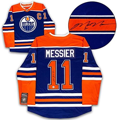 Mark Messier Edmonton Oilers Statistici de carieră autografice Hockey Jersey Le - tricouri autografate NHL