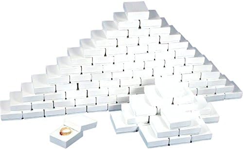 Cutie de bijuterii umplute din bumbac cu vârtej alb 11