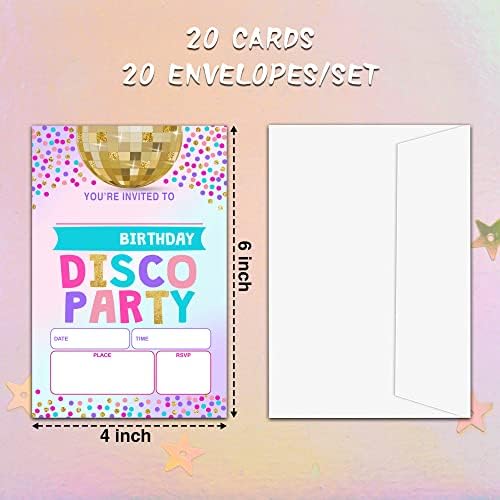 ISOVF 4 x 6 Party Party Party Party Carduri de invitație cu plicuri- Invitații pentru petreceri de dans în stil complet- C45