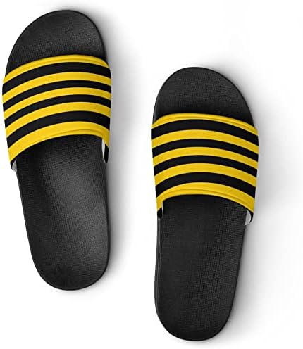 Albine galbene cu dungi negre sandale de sandale fără alunecare deschise pentru degetele de la picioare pentru masaj baie spa de duș