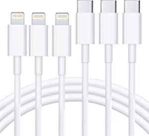 Cablu USB C până la Lightning 3pack 3ft [certificat MFI] Cablu de încărcare rapidă iPhone Cablu USB-C livrare de alimentare